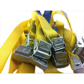 iapyx Fastening Straps Set Ideal for Attaching to Bicycle Carrier, Clamp Lock Straps, Tie Down Straps (Set of 10, Yellow)