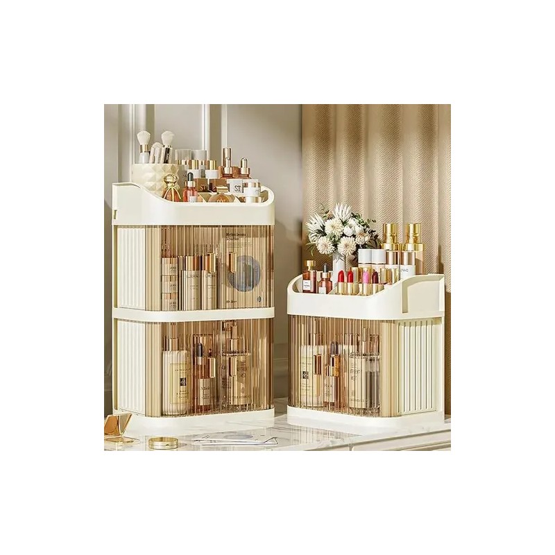 Organizador De Maquillaje 3 Capas Con Puerta Transparente