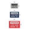 Classic Framed Please Close Door Behind You Sign (Blue) -
