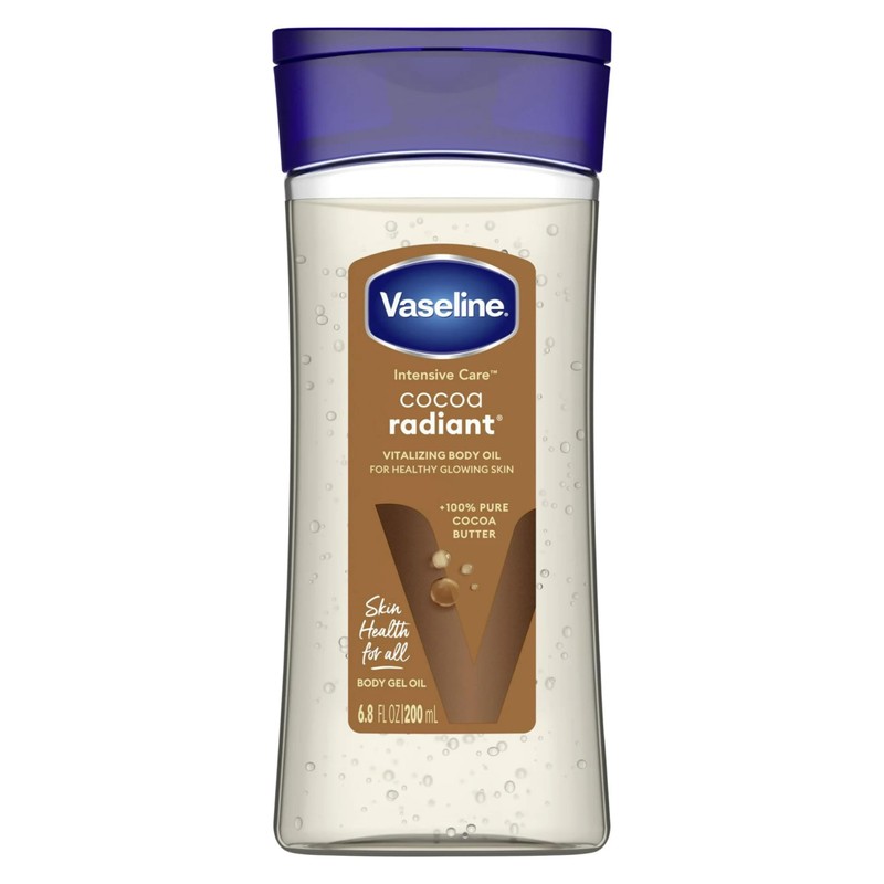 Vaseline Cocoa Radiant Vitalizing Gel Body Oil, 6.8Ounce Bottles (Pack