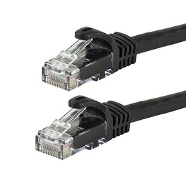 Monoprice Cat6 14ft Black Patch Cable UTP 24AWG 550MHz Pure Bare Copper Snagless RJ45 Flexboot Series Ethernet Cable- Pack of 1