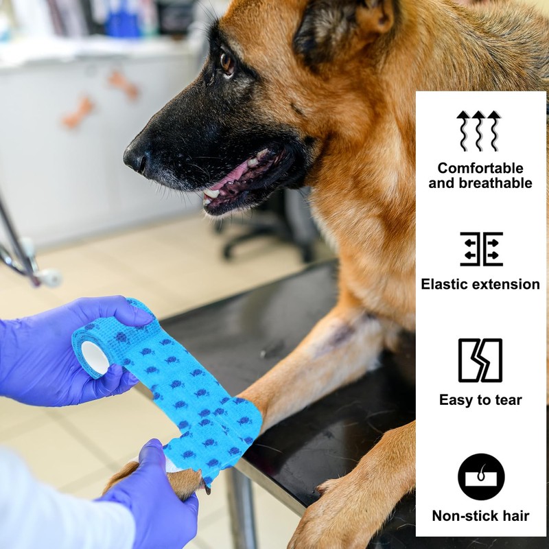 6 Rolls Dog Bandages for Paws – Vet Wrap for