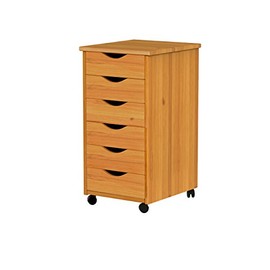 ADEPTUS C0008 6 Drawer Roll Cart, Medium Pine