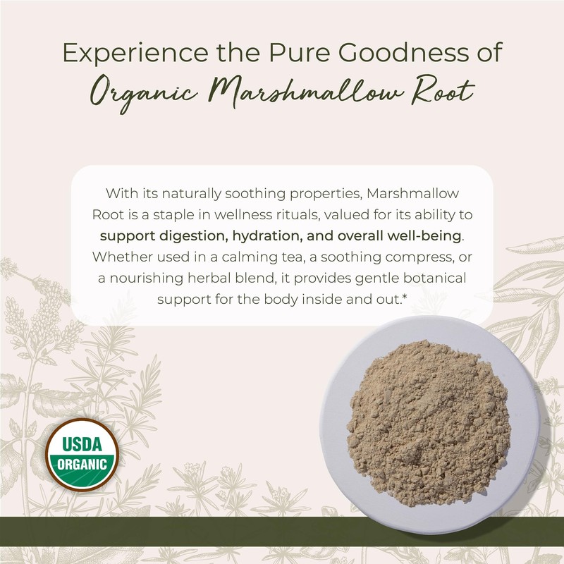 Starwest Botanicals Organic Marshmallow Root Powder - Dried Herb for