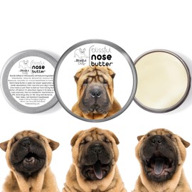 The Blissful Dog Chinese Shar-Pei Nose Butter for Dry, Cracked Skin, Lick-Safe Dog Nose Balm with Moisturizing Shea Butter, Almond, Olive, and Essential Oils, Pet Supplies, Uncented, 2 oz.