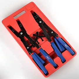 ATE Pro. USA - 2 pc 16" Snap Ring Plier Set | 16" Jumbo Snap Ring Pliers | | Straight, 45° and 90° Tip Attachments | Heavy Duty Snap Ring Pliers | External and Internal Pliers