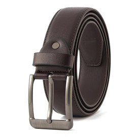 Gments Mens Leather Belts Brown Leather Belt for Men with Anti-Scratch Pin Buckle Great Soft Genuine Waist Gift Golf Belts for Boy Friend Father Grandpa Boss, 115cm