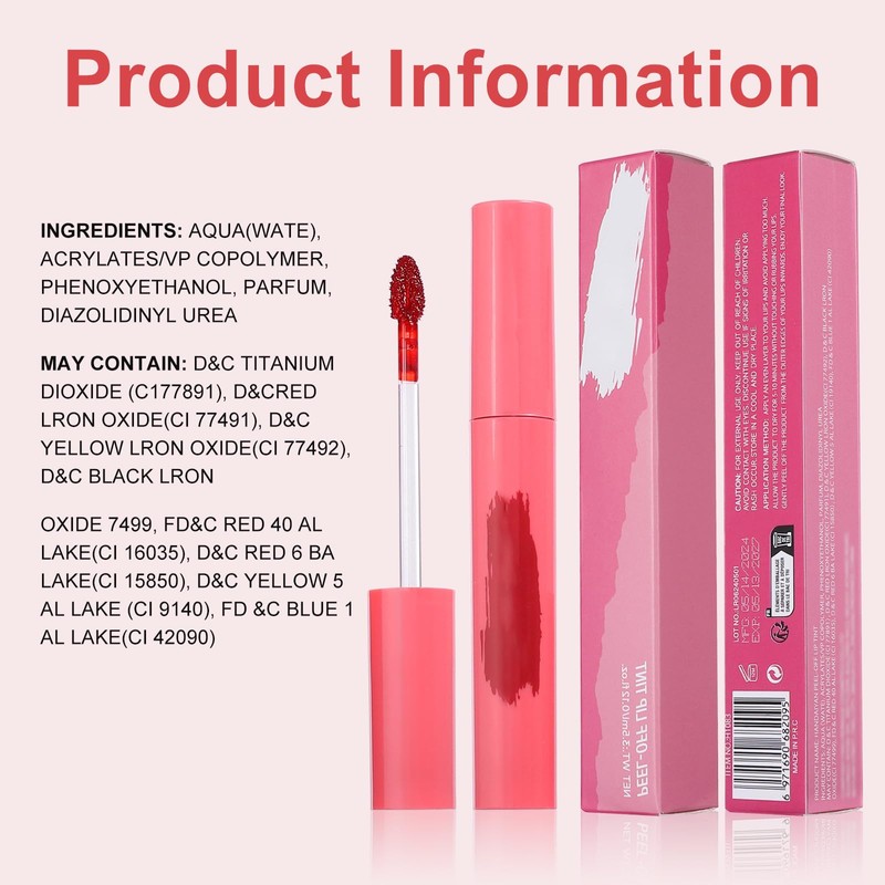 Waterproof Matte Peel Lip Liner, All Day Transfer Proof Lip