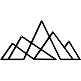 Demissle Decoración de Pared de Metal con Escena de Montaña Decoración de Pared de Montaña Arte de Pared de Montaña Letreros de Montaña Rústicos Negros Esculturas de Pared de Montaña de Metal