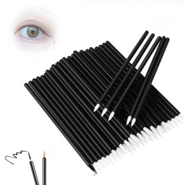 PAVIKE ネイルブラシ 極細 使い捨てアイライナーブラシ 細い筆 100本セット 多機能 ネイル筆 勾線筆 旅行 携帯便利 線を引く、輪郭を描く、描く、なぞる、にじませるなどの作業に使用します ネイルアート道具 化粧用品