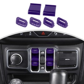 CheroCar - Cubierta de botón para Jeep JL, accesorios interiores para Jeep Wrangler JL JLU Gladiator JT 2018+, 6 piezas, color morado