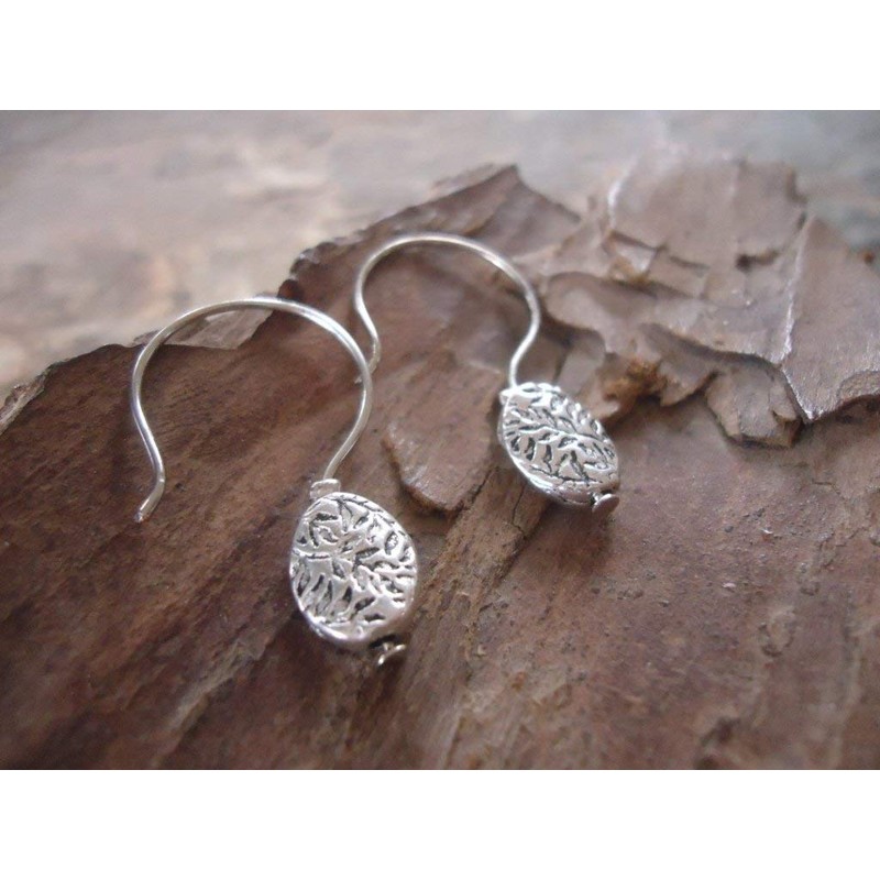♥ Floral thick disc ♥ Wonderful long hook earrings