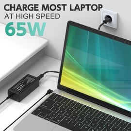 19V 3.42A 65W Laptop Charger Power Supply Charging Cable for Toshiba Satellite Medion Akoya E14301 E15301 E6215 E6224 S4401 S4404; Compatible ASUS Zenbook Vivobook UX305CA X401A X501 with Plug 5.5 x