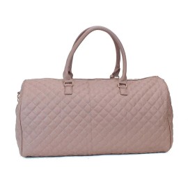 ms lovely Women's Quilted Leather Weekender Travel Duffel Bag Pink - New in packaging