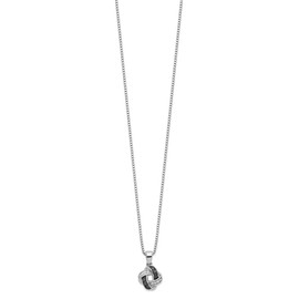 Sonia Jewels Real 925 Sterling Silver Black and White Diamond Pendant Necklace Charm Chain 18" (.15 cttw.)