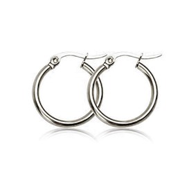 18k White Gold Silver plated huggie hoop 10mm sleeper earrings
