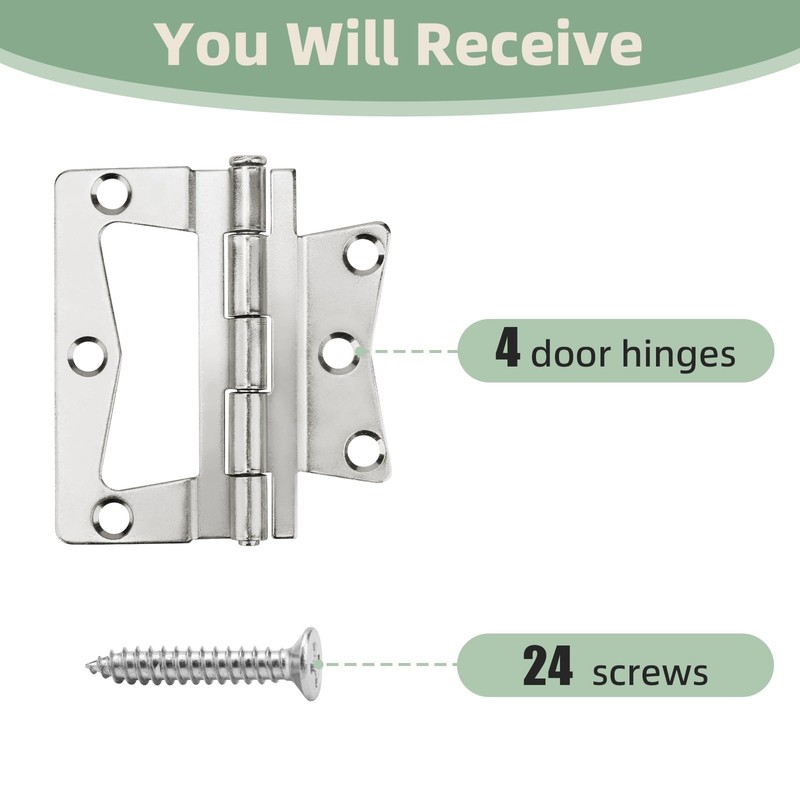 Non-Mortise Butterfly Hinges 4 Pack Heavy-Duty