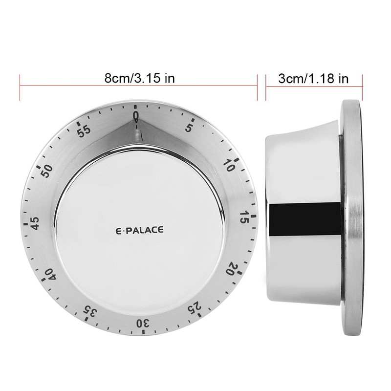 Kitchen Timer,Manual Mechanical Stainless Steel Kitchen Timer with Magnetic Base,Durable