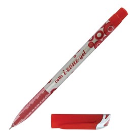 CELL I-Zone-Gel Gel Pens, RED, 0.5mm Fine Point, Pack of 10, Smooth Writing, Comfort Grip, School Office Home Use, ZOFAX Black Ball Pen