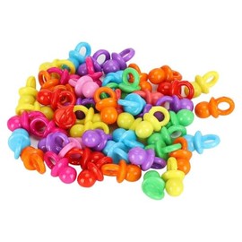 GLOGLOW 100 Piezas de Mini Chupetes Acrílicos Decorativos para Baby Shower, Adornos Brillantes para Bautizos y Fiestas Cumpleaños, Favores Fiesta Infantiles (Mezcla Colores)