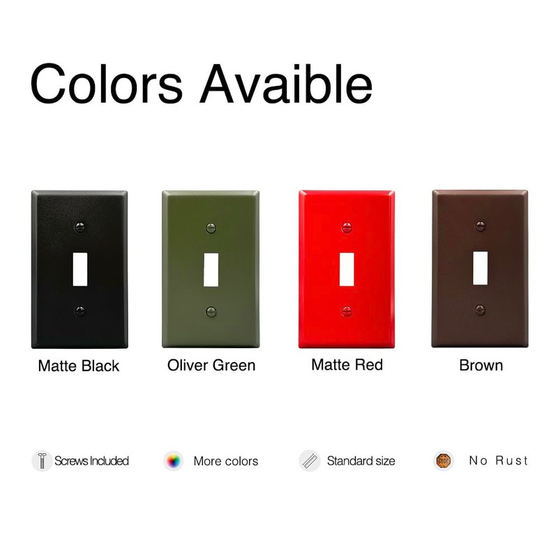 ENBRIGHTCO Toggle Wall Plate Cover, 1-Gang Olive rgreen Light Switch