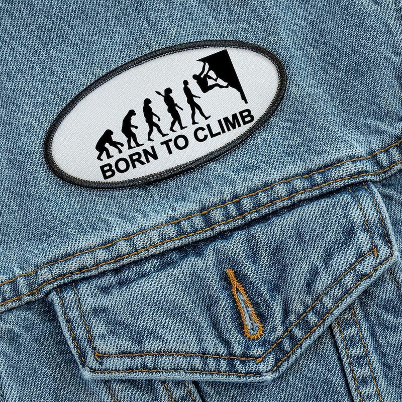 CafePress Evolution Rock Climbing Patches Patch, 4x2in Printed Novelty Applique