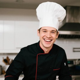 Yoocixu Adjustable Chef Hat for Adults & Kids - Stretchable Baker's Cooking Cap for Men & Women, Comfortable & Breathable Kitchen Hat for Professional Chefs, Baking, Culinary Arts (One Size Fits All)