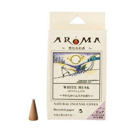 Global Product Planning Aroma Incense, White Musk, 16 Capsules (Cone Type Incense, Burning Time: Approx. 20 Minutes, Soft Musk Scent)