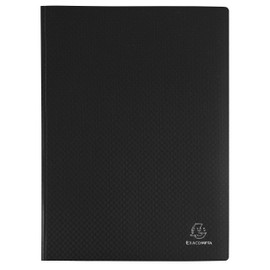 Exacompta - Ref 8841E - Semi-Rigid PP Display Book - Suitable for A4 Documents, Wipeable Cover, 500 Micron Polypropylene, 40 Pockets, 80 Viewing Pages - Black Cover