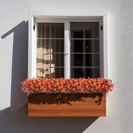 Fall Flowers Artificial for Decoration,Faux Artificial Flowers for Outdoors,Realistic Autumn Fall Leaves Silk Daisy,Thanksgiving Garden Flower Pot Fake Plants Front Porch Courtyard (Brown Orange)