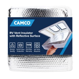Camco Camper / RV Vent Insulator and Skylight Cover - Features 3 Layers to Reduce Heat Transfer & Increase A/C Efficiency - Fits Standard 14” Travel Trailer / RV Roof Vents (45192)