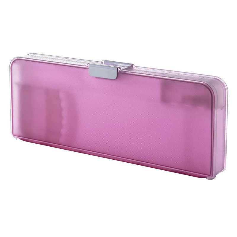 Beverly PNC-008 Compact Double-Sided Pencil Case, Glassy Pink