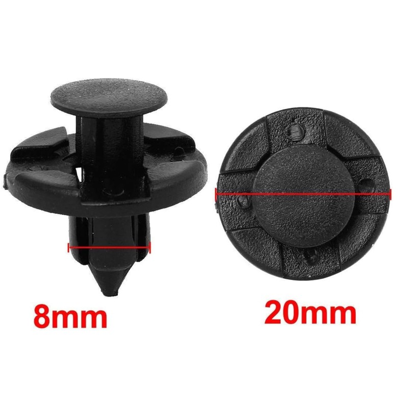 AquaLoach 100pcs Universal Clip for Car 8mm Black Nylon Rivet