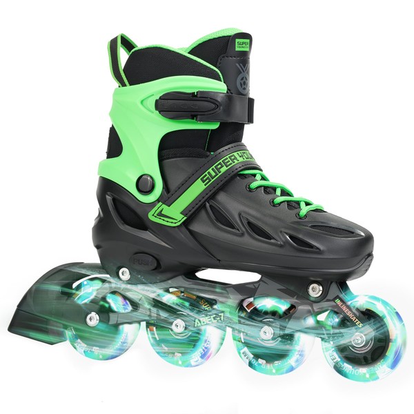 SUPER YOUNGSTER Adjustable Inline Skates for Boys Girls Ages 4-12