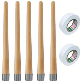 AAProTools 5 Piece of Cricket Bat Grip Cone Wooden Handle with 2 White Tape Ball Free