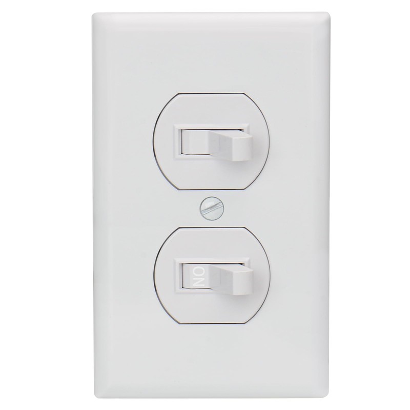 Baomain 2-Pack Double Toggle Light Switch with Wall Plate,15 Amp
