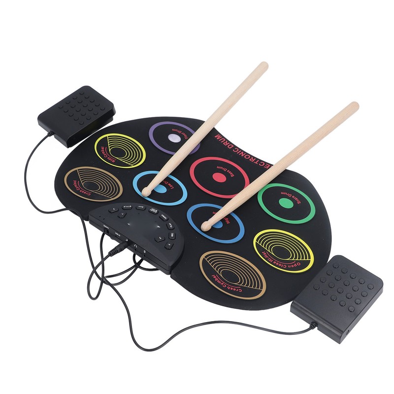 Electronic Drum Set Portable Easy to Play Roll Up Drum