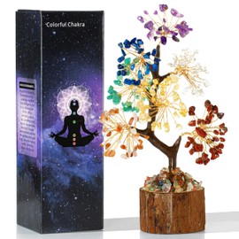 GUJOXILA Seven Chakra Crystal Tree Healing Crystals Gift for Women Chakra Crystal Tree of Life Money Tree Spiritual Meditation Reiki Gifts Office Desk Decor Ornament