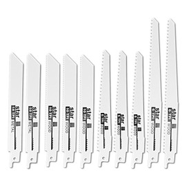 Nishihaya Reciprocating Saw Replacement Blades, Set of 10, Saber Saw Blade Replacement Blade for Carpentry, Metal Cutting, Universal Reciprocating Saw Blade Set
