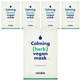 Suiskin Comfortable Calming Herbal Sheet Mask, 1 pack, 5 packs / 수이스킨 편안한 진정초 시트 마스크, 1개, 5개입