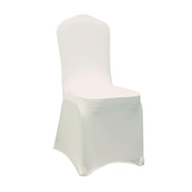 Ivory Stretch Spandex Chair Covers Wedding Universal - 10 Pcs Banquet Wedding Party Dining Decoration Scuba Elastic Chair Cover (Ivory, 10)