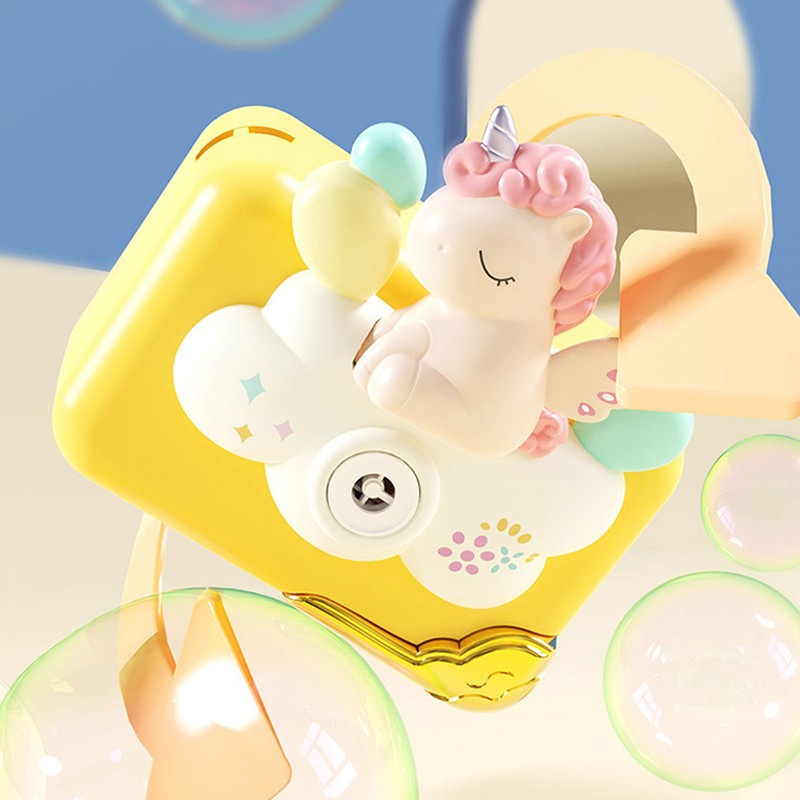 Kids Bubble Maker Cartoon Camera Shape Portable Handheld Automatic Bubble