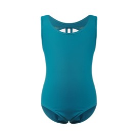 Phineein Girls Sleeveless Ballet Gymnastics Leotards Kids Athletic Crisscross Mesh Back Dancewear Unitards, Teal, 10/12