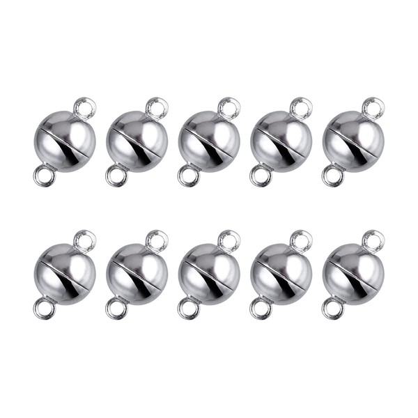 Necklace Clasp, 10 PCS Round Glossy Strong Magnetic Clasp for