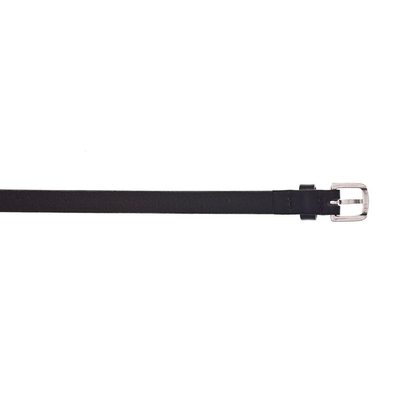 Vanzetti Women's Belt - Slim Leather Belt, Metal Buckle, black