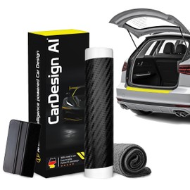 CarDesign AI Boot Sill Protector for Ford B-Max B232 2012-2017 (5-Door Minivan): Set with Tailor-Made Paint Protection Film, Scratch Protection for Car Boot / Bumper (Carbon Black)