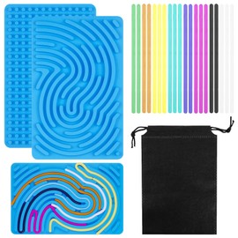 VIHASH Sensorisches Brett, sensorisches Spielzeug aus Silikon, doppelseitiges sensorisches Spielzeug für Autismus, ADHD, für Kinder ab 3 Jahren, mit Reisetasche & 20 Zubehörteilen aus Silikonstreifen