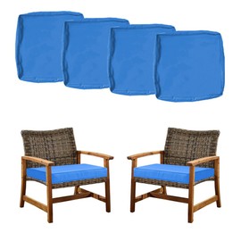 Frxeyaliz Covers for Patio Seat Cushion 4 Pcs 19x19x3inch Replacement with Zipper Outdoor Furniture Cushion Anti-Slip Cover for Garden and Backyard (Covers ONLY)