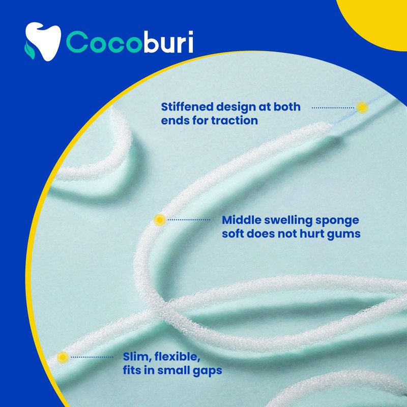 COCOBURI Dental Floss for Braces,Pre-Cut Strands Floss,Threaders for Bridges,Threaded Floss