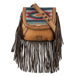 STS Ranchwear Chaynee Valley Serape Collection Saddlebag – Leather Western Style Crossbody Bag (33826), Multi